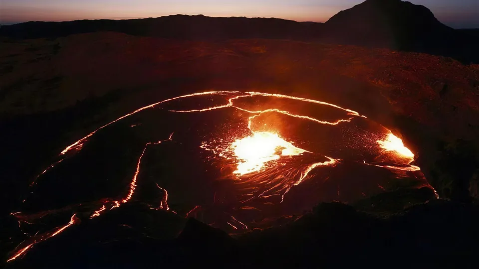Erta Ale at night — the reward for the two-hour climb in the dark